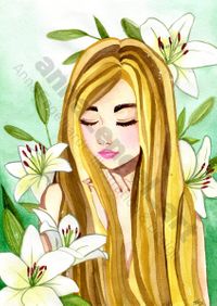 White Lily - Aquarell